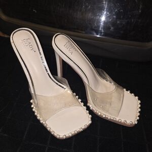 Clear Embellished Heels
